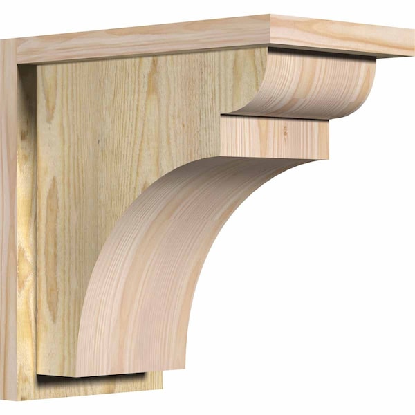 Ekena Millwork Yorktown Rough Sawn Corbel w/Backplate, Douglas Fir, 8"W x 14"D x 14"H COR08X14X14YOR01RDF - main